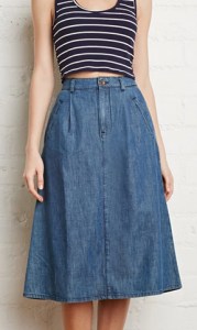 Forever 21 Denim Midi Skirt