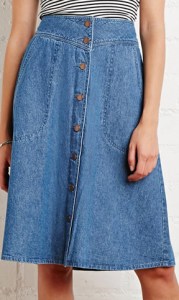 Forever 21 Button-Front Denim Skirt